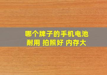 哪个牌子的手机电池耐用 拍照好 内存大